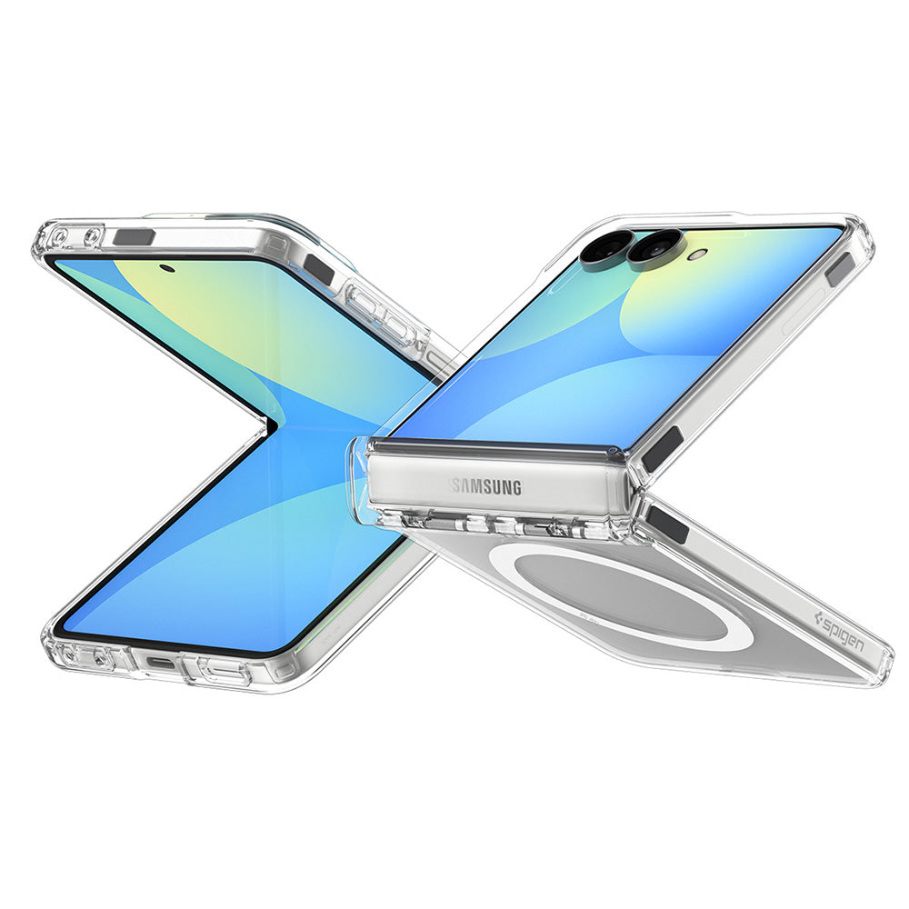 MagSafe Case for Samsung Galaxy Z Flip8 F776, Spigen, Ultra Hybrid Pro, Clear White ACS11524
