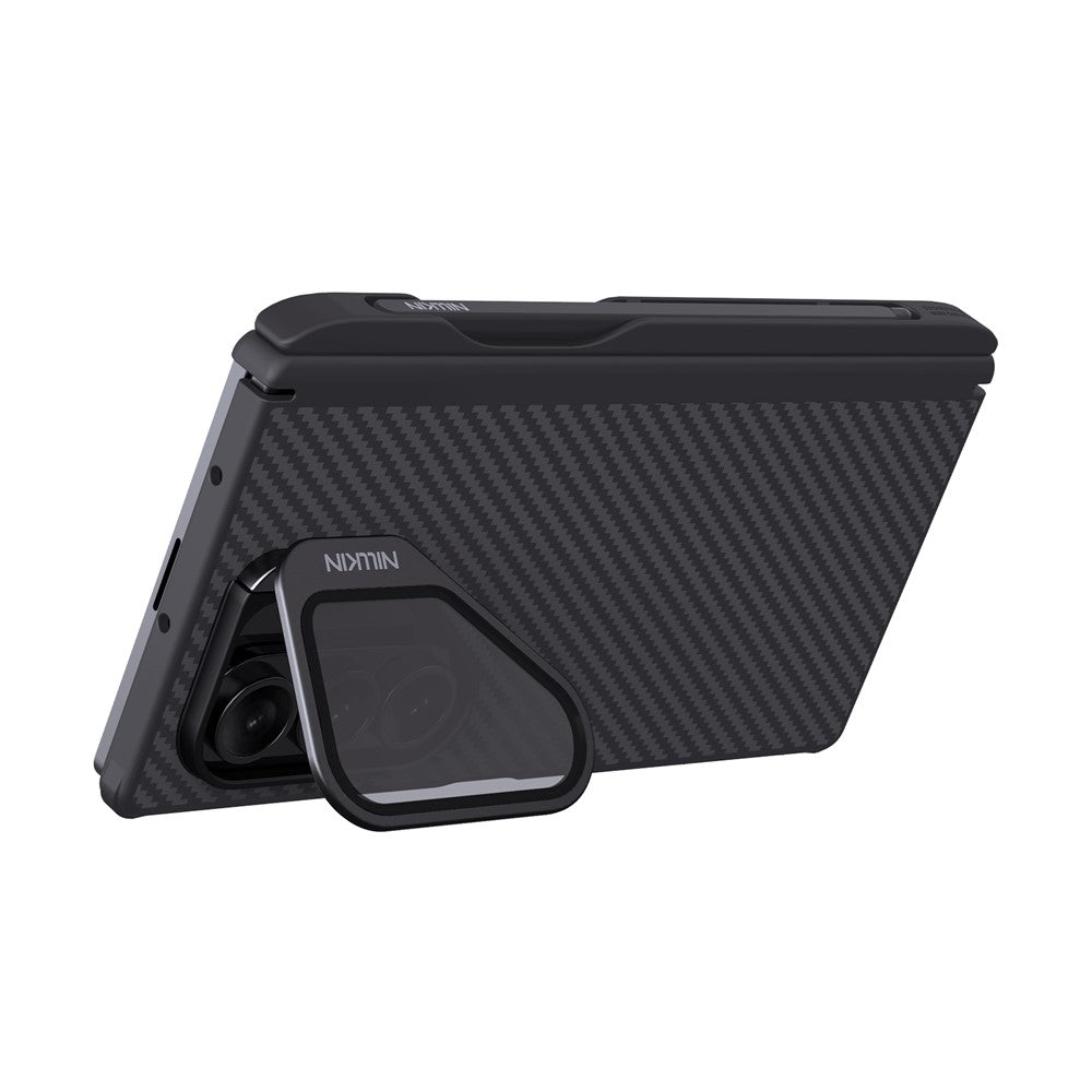 Θήκη MagSafe για Samsung Galaxy Z Fold7 F966, Nillkin, CarboProp με Διαφανές Μαύρο Κάλυμμα Φακού και Θήκη για S-Pen, Μαύρο