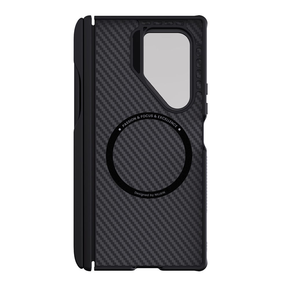 Θήκη MagSafe για Samsung Galaxy Z Fold7 F966, Nillkin, CarboProp με Διαφανές Μαύρο Κάλυμμα Φακού και Θήκη για S-Pen, Μαύρο