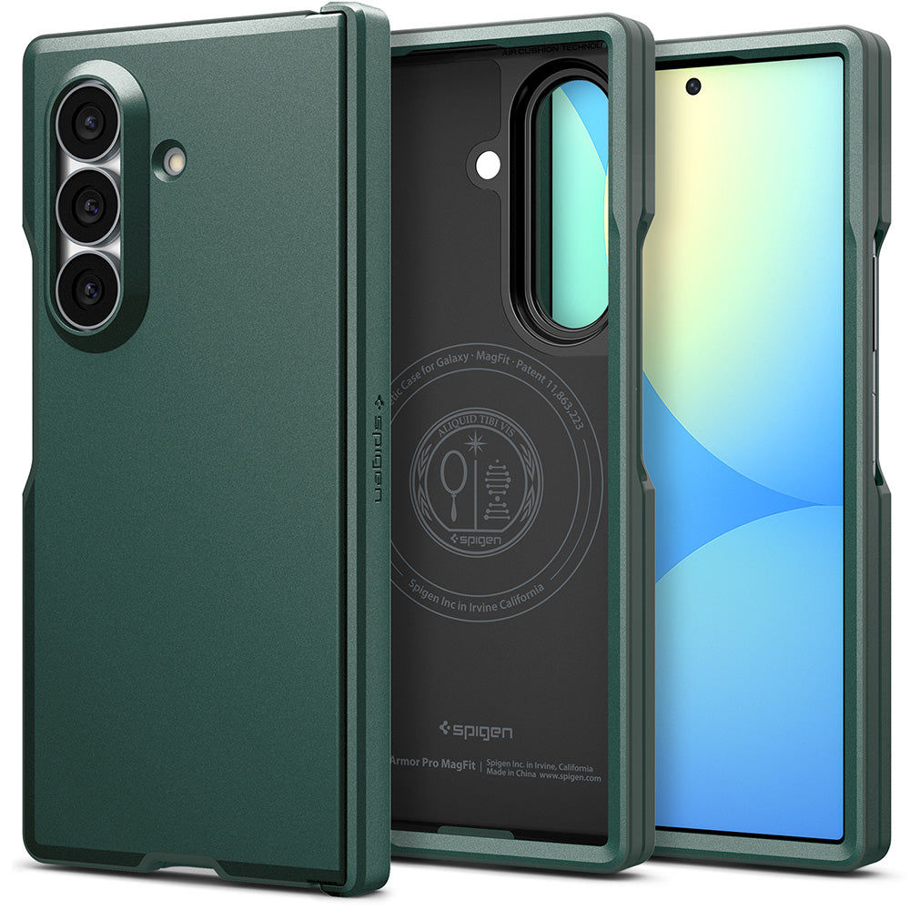 MagSafe Case for Samsung Galaxy Z Fold8 Ultra F976, Spigen, Tough Armor Pro, Green ACS11851
