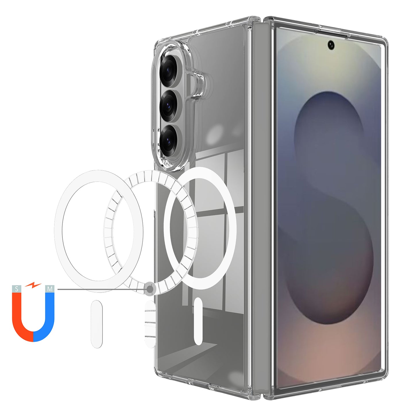 Θήκη MagSafe για Samsung Galaxy Z Fold8 Ultra F976, Techsuit, Pro, Διαφανής