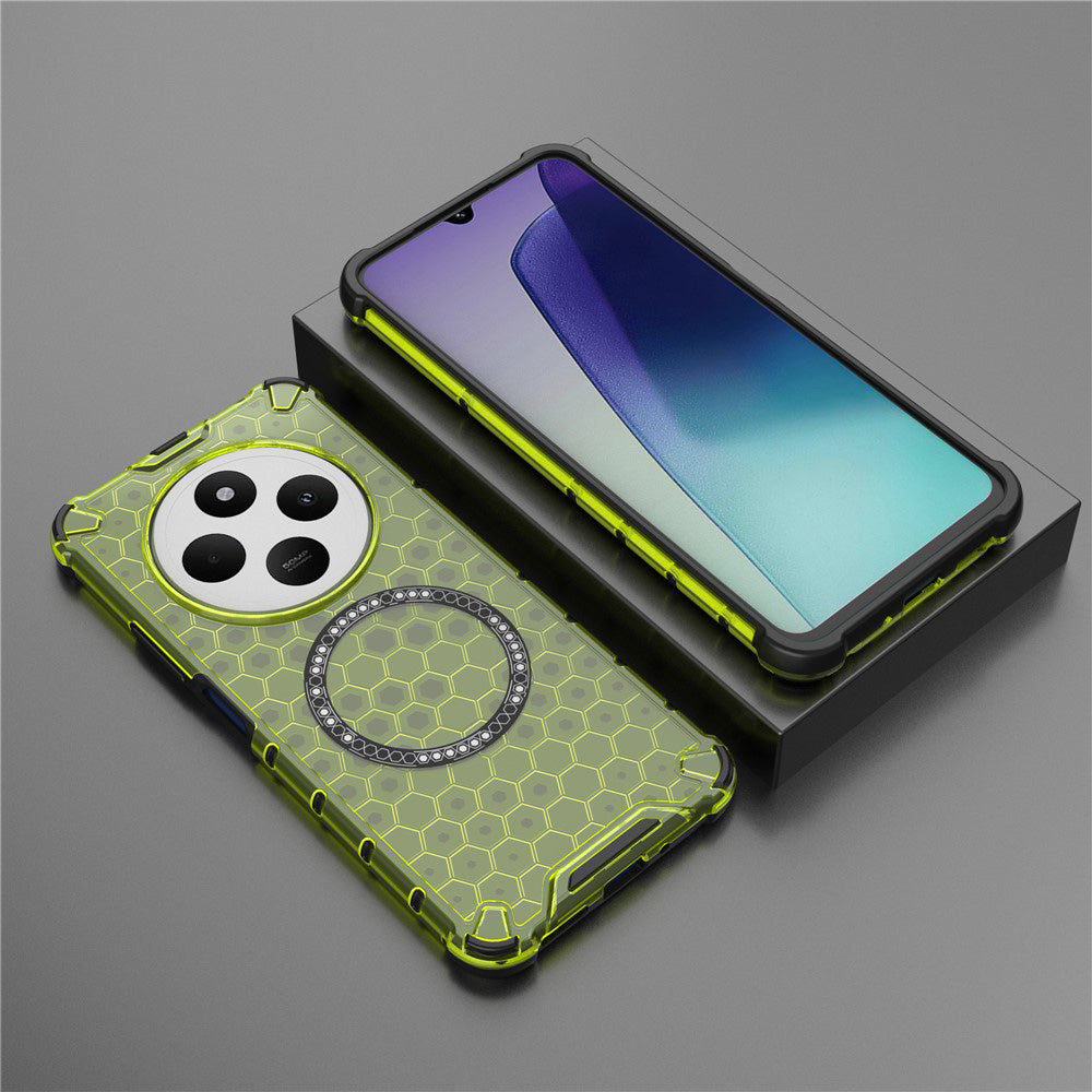 Θήκη MagSafe για Xiaomi Poco C75 / Redmi 14C, Techsuit, HoneyComb Shield, Πράσινο