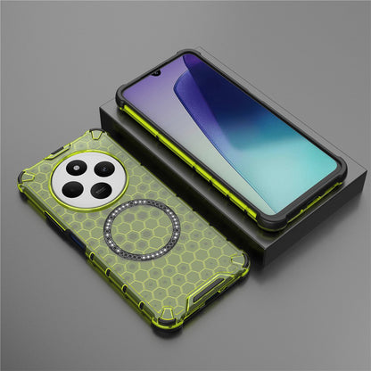 Θήκη MagSafe για Xiaomi Poco C75 / Redmi 14C, Techsuit, HoneyComb Shield, Πράσινο