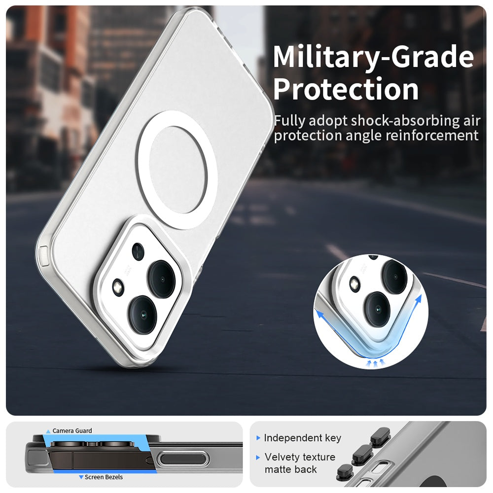 Θήκη MagSafe για Xiaomi Poco C85 4G / Redmi 15C 5G / 15C 4G, Techsuit, CandyCase, Λευκό