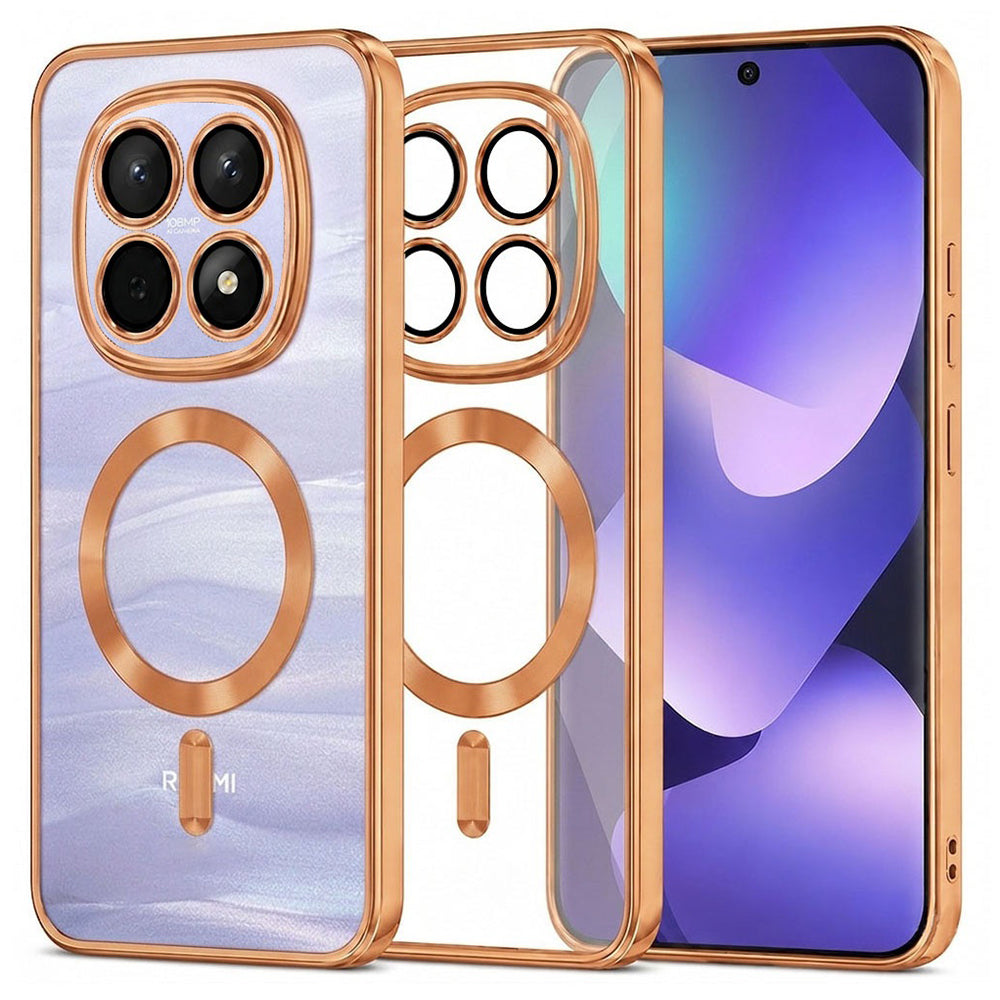 Θήκη MagSafe για Xiaomi Poco M8 / Redmi Note 15 5G / Note 15 4G, Techsuit, Luxury Crystal, Πορτοκαλί