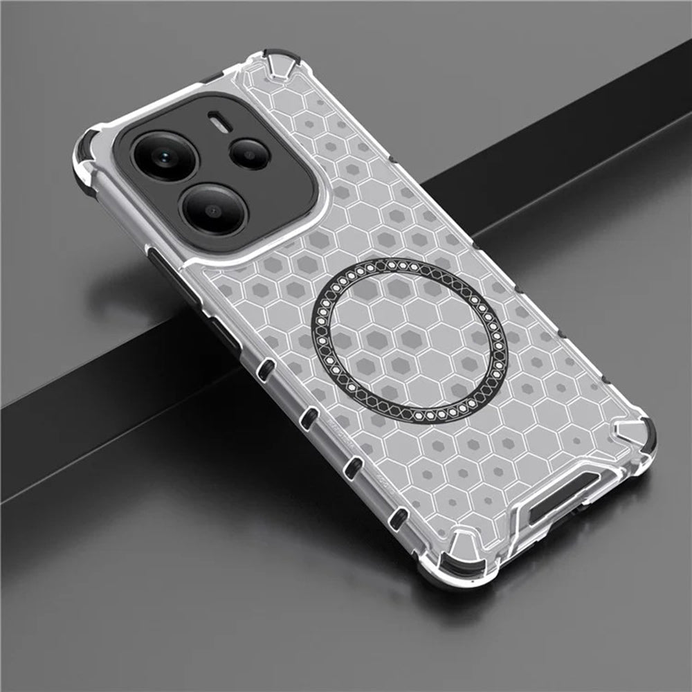 Θήκη MagSafe για Xiaomi Redmi Note 14 4G (Περιφερειακή), Techsuit, HoneyComb Shield, Λευκή