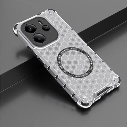 Θήκη MagSafe για Xiaomi Redmi Note 14 4G (Περιφερειακή), Techsuit, HoneyComb Shield, Λευκή