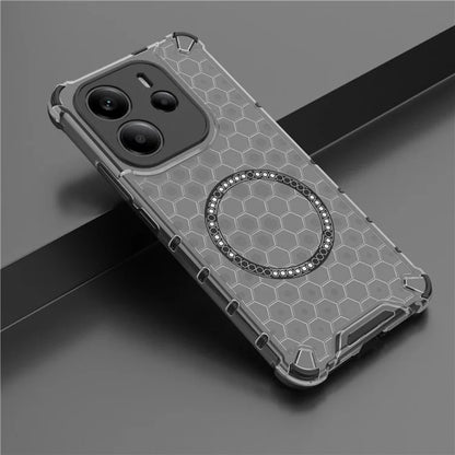 Θήκη MagSafe για Xiaomi Redmi Note 14 4G (Περιφερειακή), Techsuit, HoneyComb Shield, Μαύρη