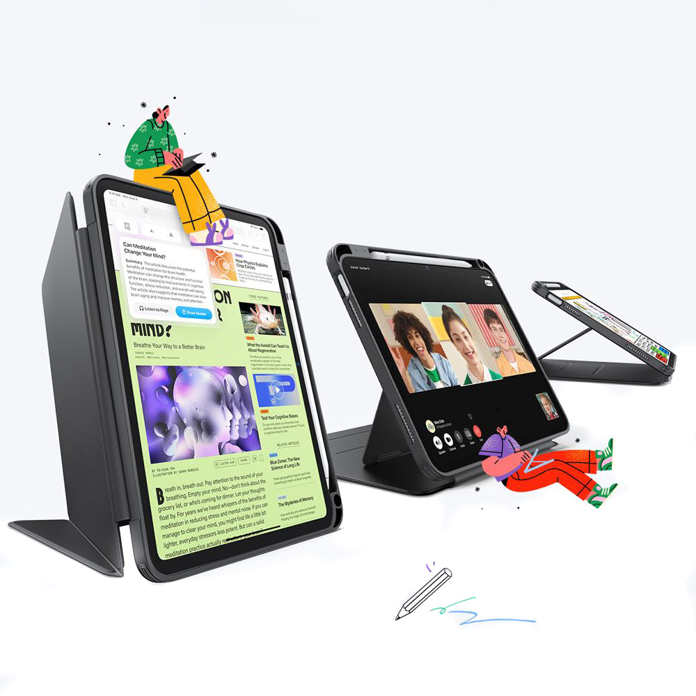 Case for Apple iPad Air 11 (2025) / Air 11 (2024) / Air (2022) / Air (2020), ESR, Flip Hybrid, Black