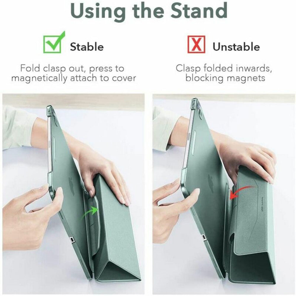 Θήκη για Apple iPad Air 11 (2025) / Air 11 (2024) / Air (2022) / Air (2020), ESR, Ascend Trifold, Πράσινο Σατέν