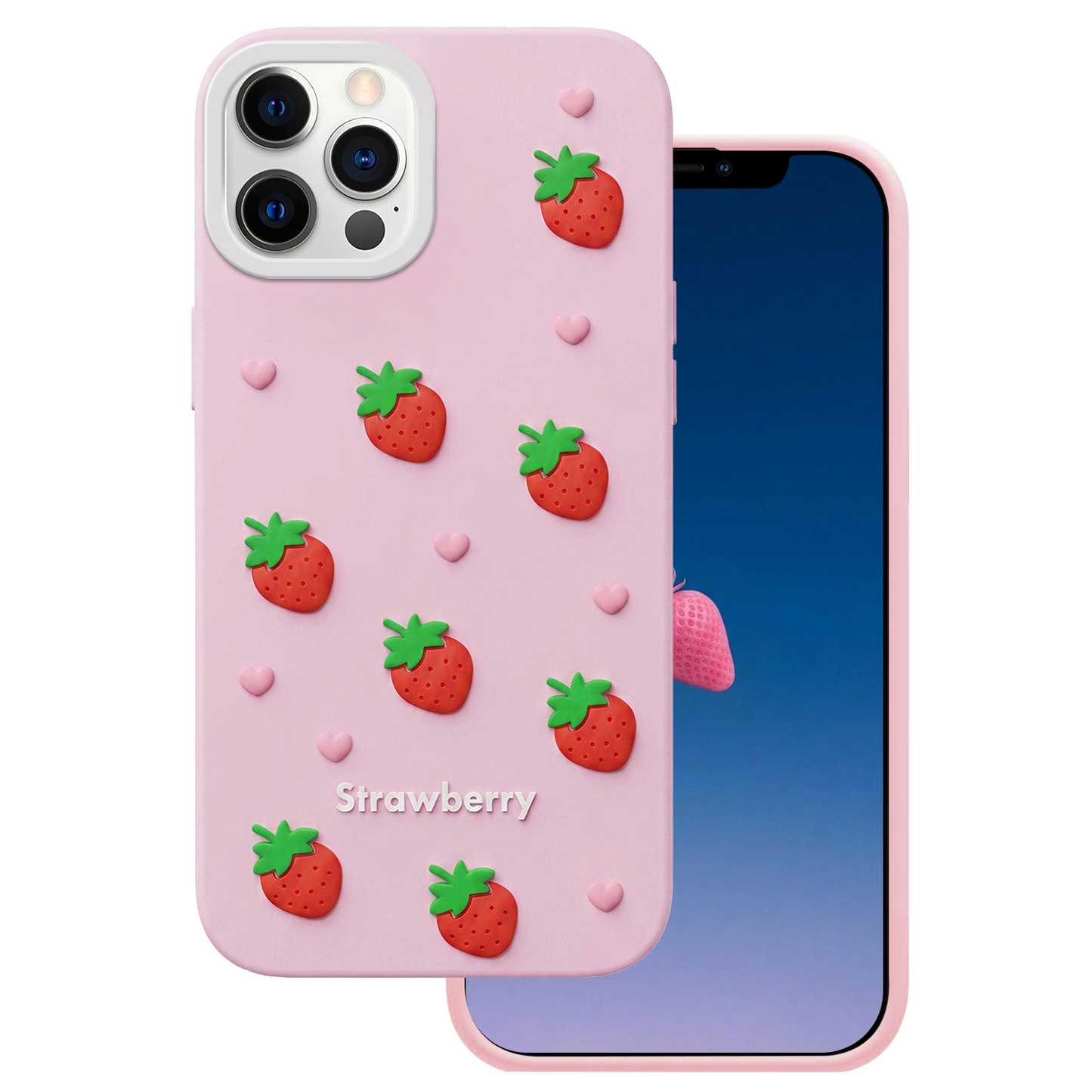 Θήκη για Apple iPhone 15 / 14 / 13, OEM, Φράουλα, Ροζ