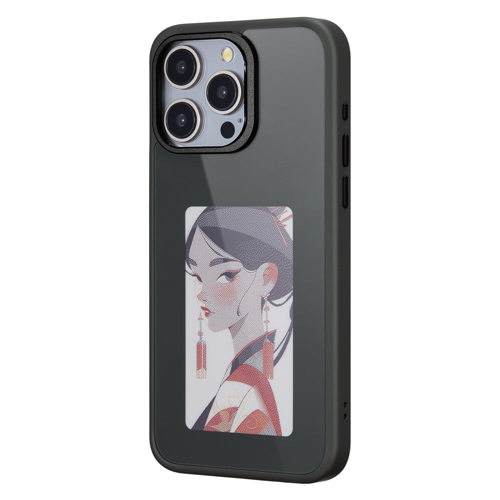 Θήκη για Apple iPhone 15 Pro Max, OEM, Προσαρμοσμένη οθόνη E-Ink, Μαύρο