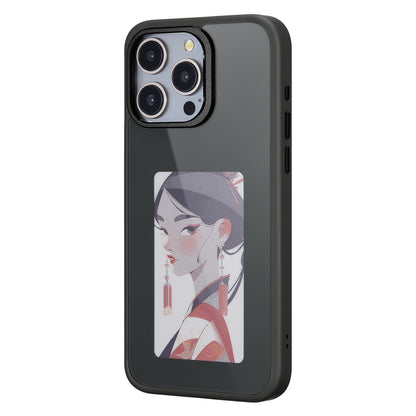 Θήκη για Apple iPhone 15 Pro Max, OEM, Προσαρμοσμένη οθόνη E-Ink, Μαύρο