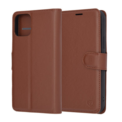 Case for Apple iPhone 12 Pro, Techsuit, Leather Folio, Brown