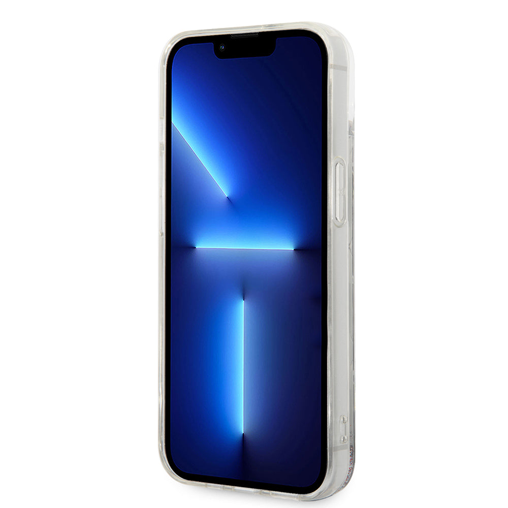 Θήκη για Apple iPhone 14, Karl Lagerfeld, Liquid Glitter Monogram, Ασημί