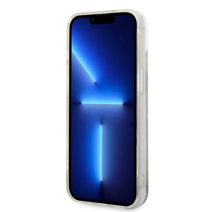 Θήκη για Apple iPhone 14, Karl Lagerfeld, Liquid Glitter Monogram, Ασημί