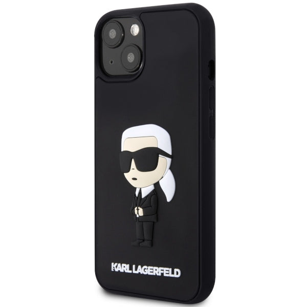 Case for Apple iPhone 14 Plus, Karl Lagerfeld, 3D Rubber Ikonik Karl, Black
