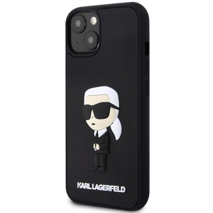 Case for Apple iPhone 14 Plus, Karl Lagerfeld, 3D Rubber Ikonik Karl, Black