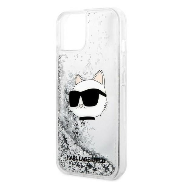Θήκη για Apple iPhone 14 Plus, Karl Lagerfeld, Glitter Choupette's Head, Ασημί