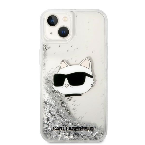 Θήκη για Apple iPhone 14 Plus, Karl Lagerfeld, Glitter Choupette's Head, Ασημί