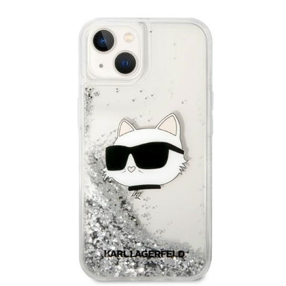 Θήκη για Apple iPhone 14 Plus, Karl Lagerfeld, Glitter Choupette's Head, Ασημί