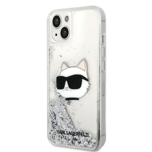 Θήκη για Apple iPhone 14 Plus, Karl Lagerfeld, Glitter Choupette's Head, Ασημί