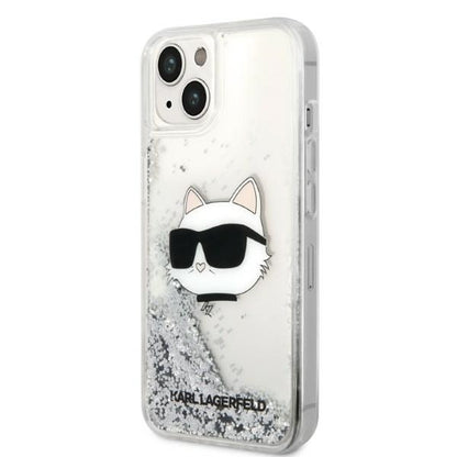 Θήκη για Apple iPhone 14 Plus, Karl Lagerfeld, Glitter Choupette's Head, Ασημί