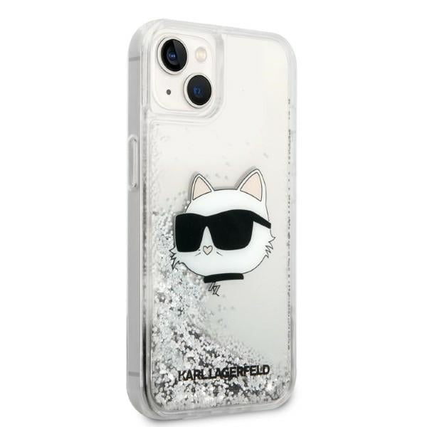 Θήκη για Apple iPhone 14 Plus, Karl Lagerfeld, Glitter Choupette's Head, Ασημί