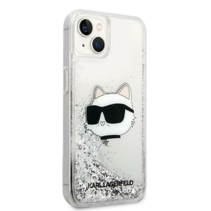 Θήκη για Apple iPhone 14 Plus, Karl Lagerfeld, Glitter Choupette's Head, Ασημί