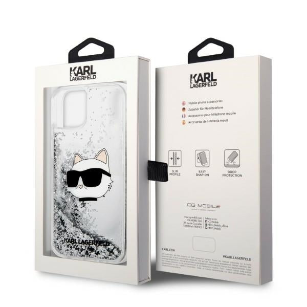 Θήκη για Apple iPhone 14 Plus, Karl Lagerfeld, Glitter Choupette's Head, Ασημί