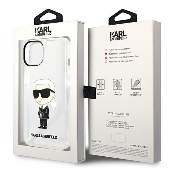 Θήκη για Apple iPhone 14 Plus, Karl Lagerfeld, Ikonik Karl, Διάφανη