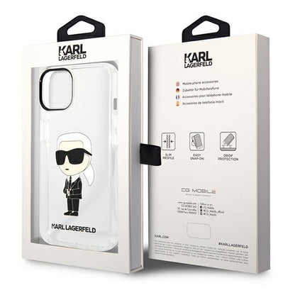 Θήκη για Apple iPhone 14 Plus, Karl Lagerfeld, Ikonik Karl, Διάφανη