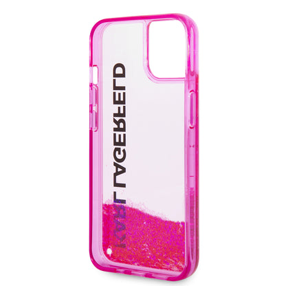Θήκη για Apple iPhone 14 Plus, Karl Lagerfeld, Liquid Glitter KL Logo, Ροζ
