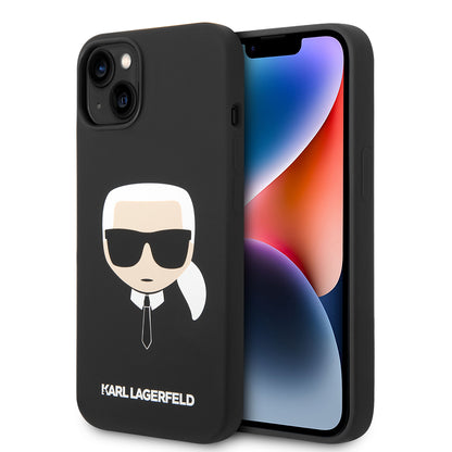 Θήκη για Apple iPhone 14 Plus, Karl Lagerfeld, Silicone Karl's Head, Μαύρη
