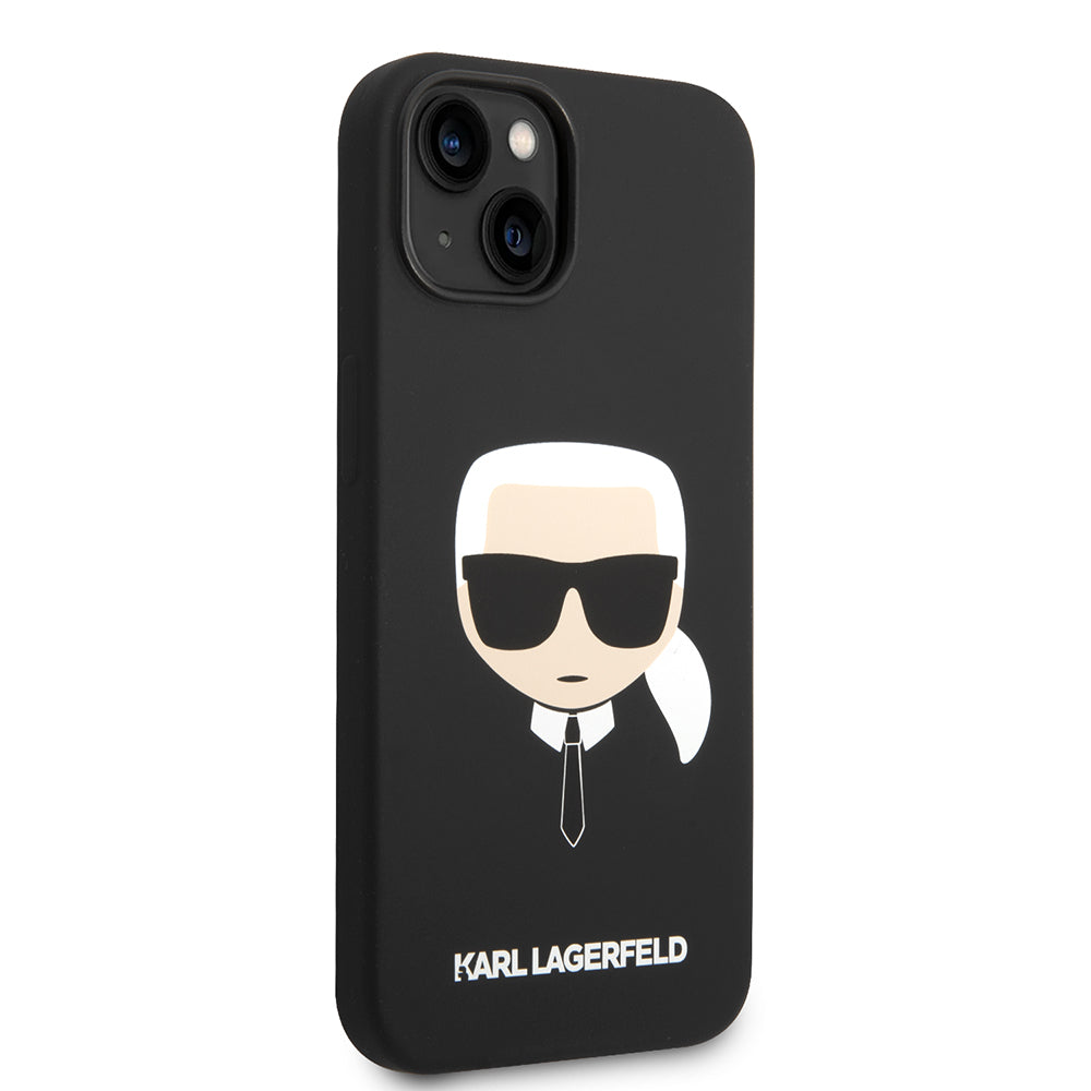 Θήκη για Apple iPhone 14 Plus, Karl Lagerfeld, Silicone Karl's Head, Μαύρη