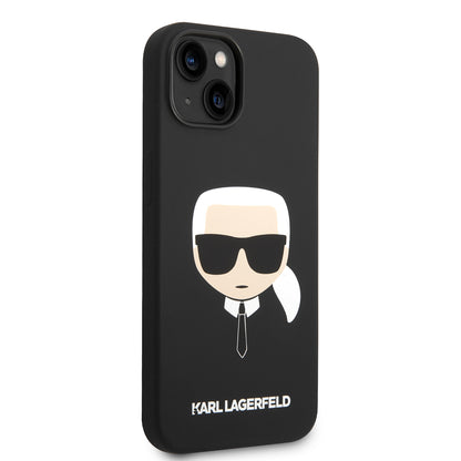 Θήκη για Apple iPhone 14 Plus, Karl Lagerfeld, Silicone Karl's Head, Μαύρη