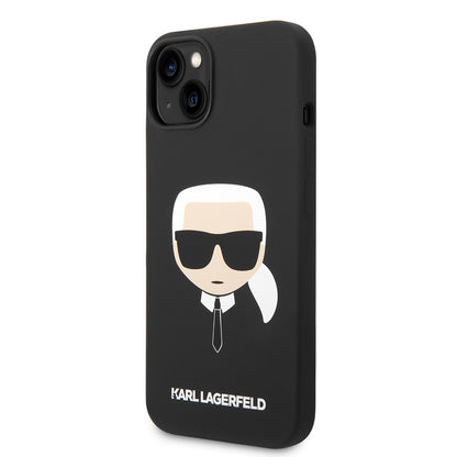 Θήκη για Apple iPhone 14 Plus, Karl Lagerfeld, Silicone Karl's Head, Μαύρη