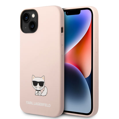 Θήκη για Apple iPhone 14 Plus, Karl Lagerfeld, Silicone Body Choupette, Ροζ