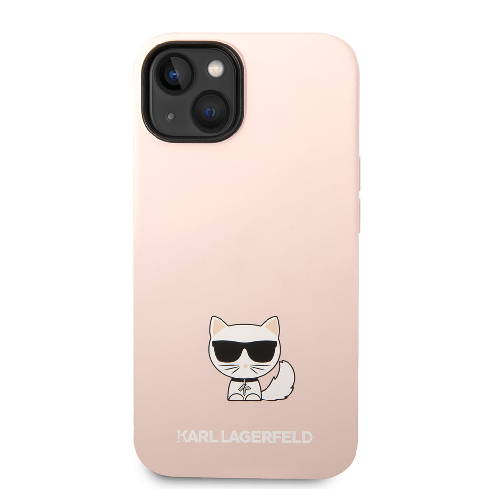 Θήκη για Apple iPhone 14 Plus, Karl Lagerfeld, Silicone Body Choupette, Ροζ