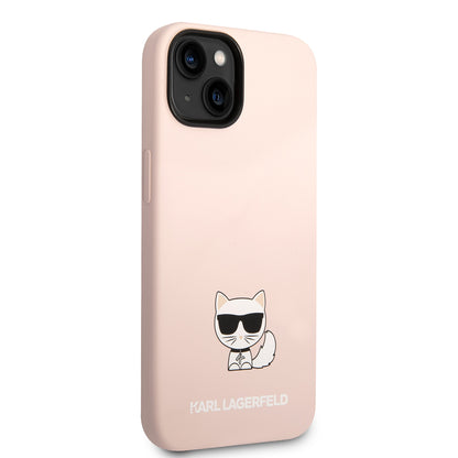 Θήκη για Apple iPhone 14 Plus, Karl Lagerfeld, Silicone Body Choupette, Ροζ