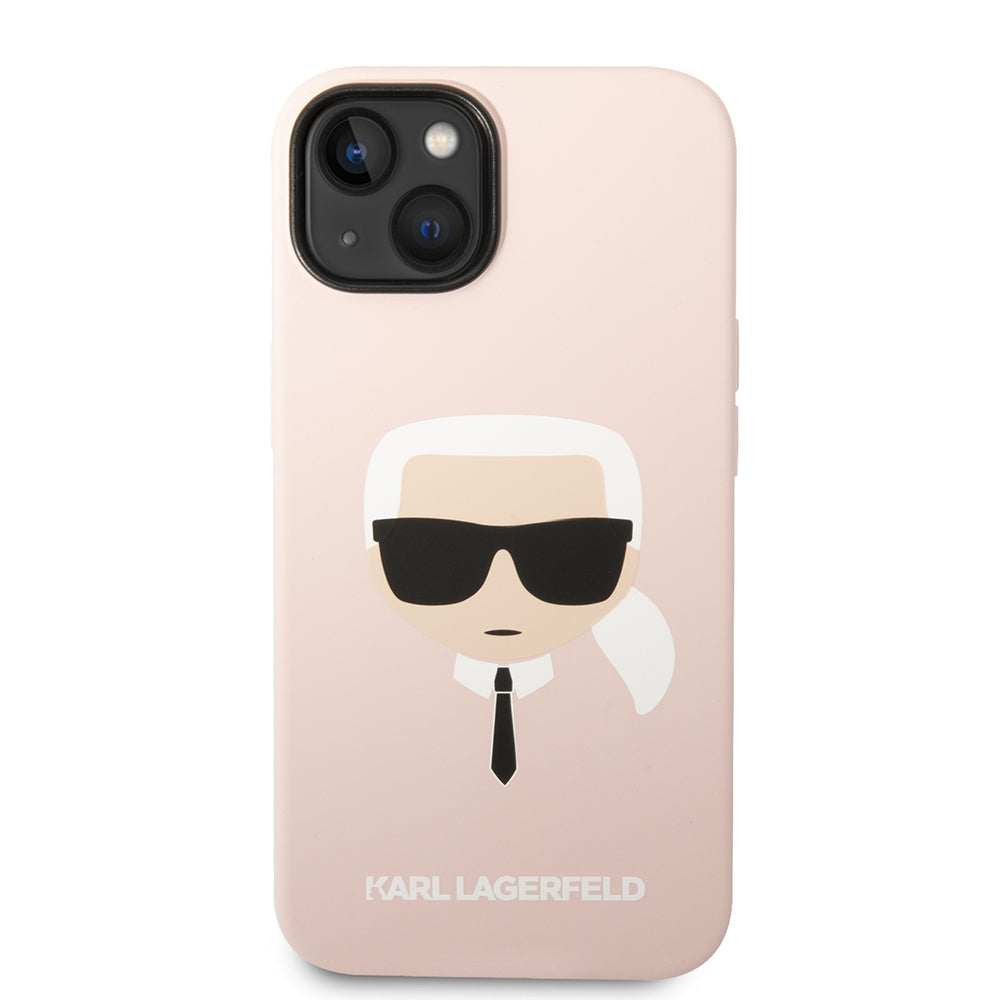 Θήκη για Apple iPhone 14 Plus, Karl Lagerfeld, Silicone Karl's Head, Ροζ