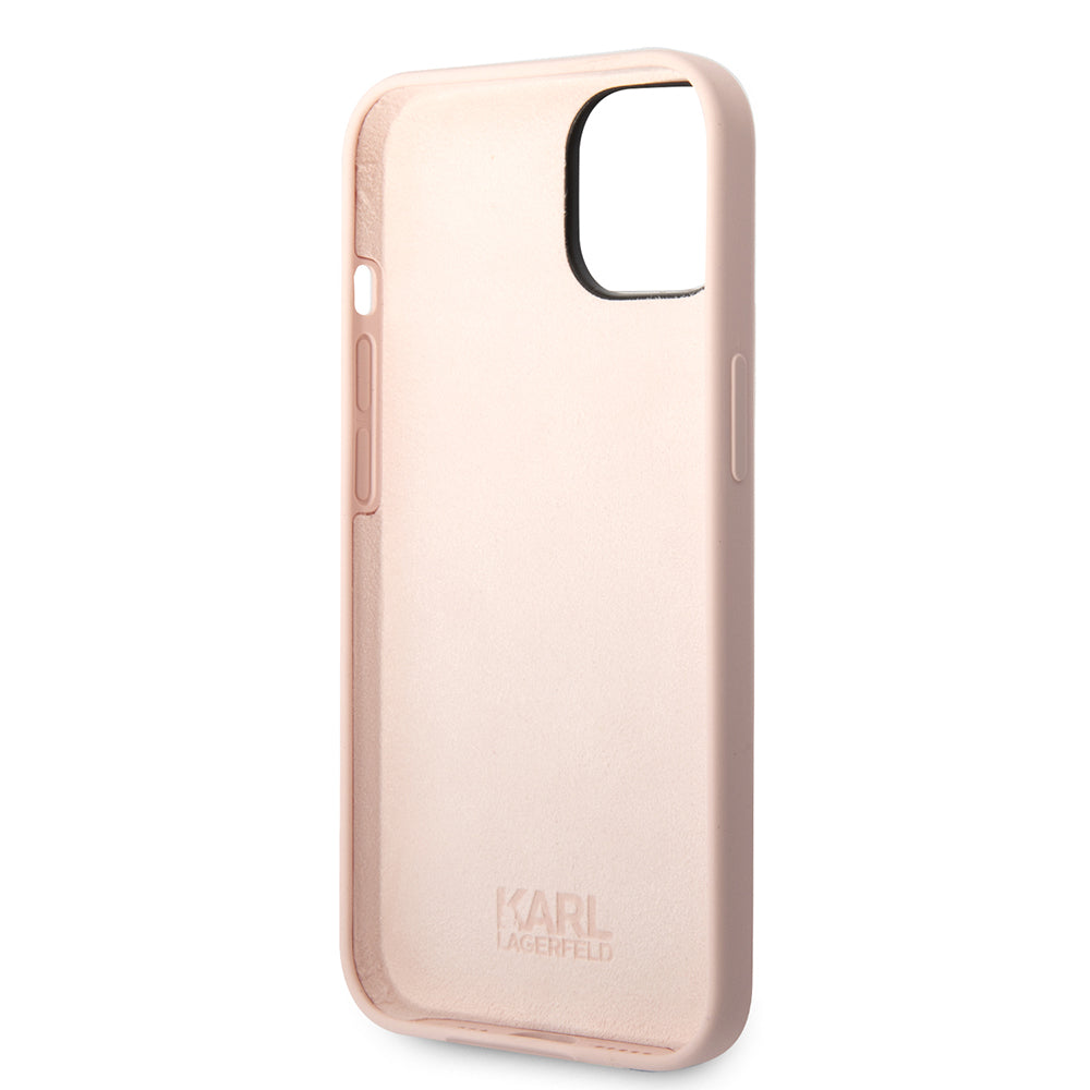 Θήκη για Apple iPhone 14 Plus, Karl Lagerfeld, Silicone Karl's Head, Ροζ