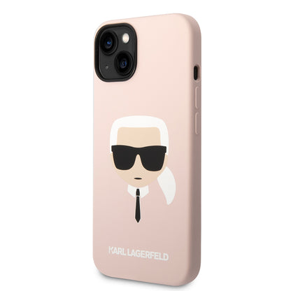 Θήκη για Apple iPhone 14 Plus, Karl Lagerfeld, Silicone Karl's Head, Ροζ