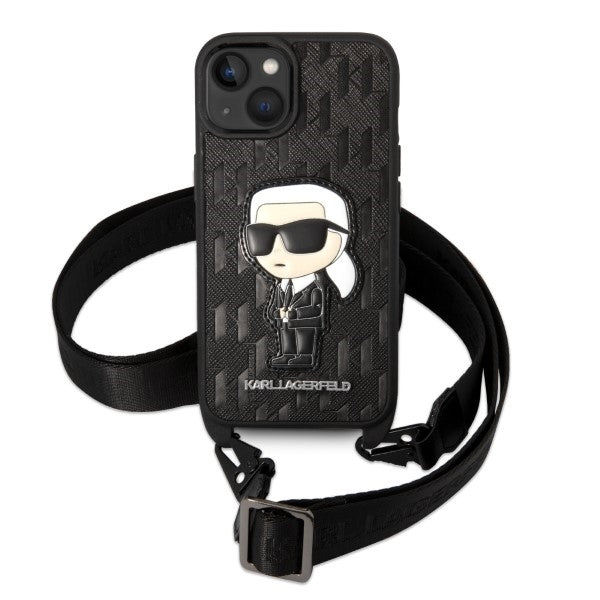 Θήκη για Apple iPhone 14 Plus, Karl Lagerfeld, Monogram Ikonik Karl, Λευκή
