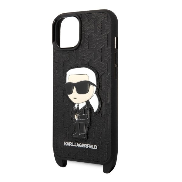 Θήκη για Apple iPhone 14 Plus, Karl Lagerfeld, Monogram Ikonik Karl, Λευκή