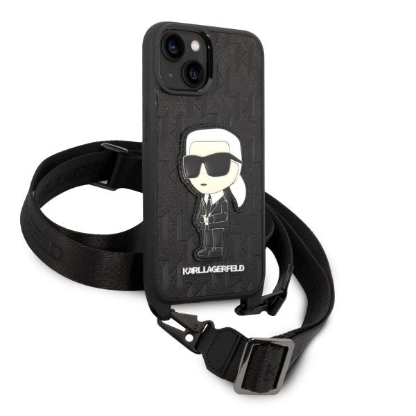 Θήκη για Apple iPhone 14 Plus, Karl Lagerfeld, Monogram Ikonik Karl, Λευκή
