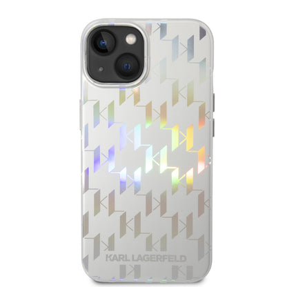Θήκη για Apple iPhone 14 Plus, Karl Lagerfeld, Monogram Iridescent, Ασημί