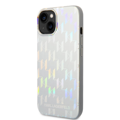 Θήκη για Apple iPhone 14 Plus, Karl Lagerfeld, Monogram Iridescent, Ασημί