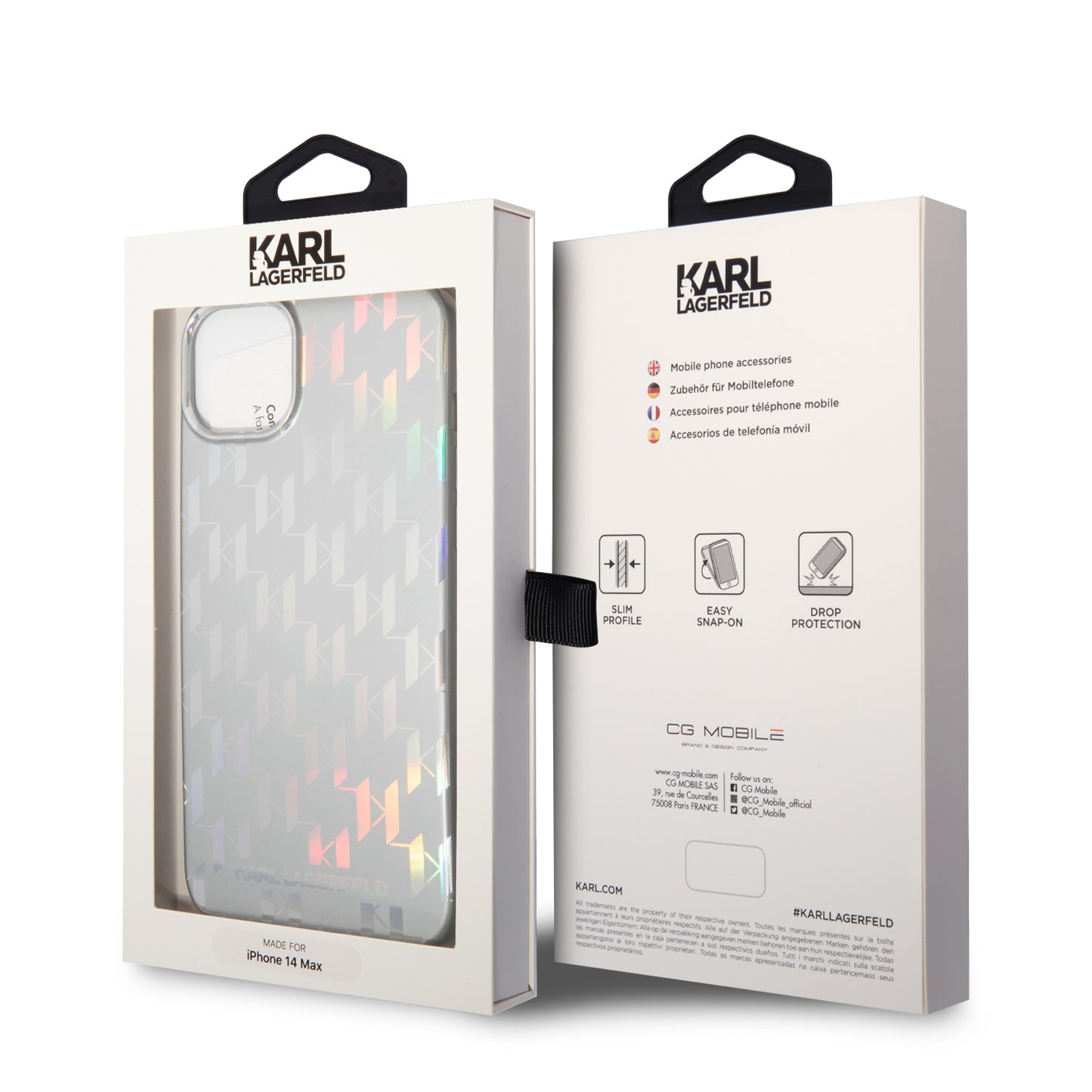 Θήκη για Apple iPhone 14 Plus, Karl Lagerfeld, Monogram Iridescent, Ασημί