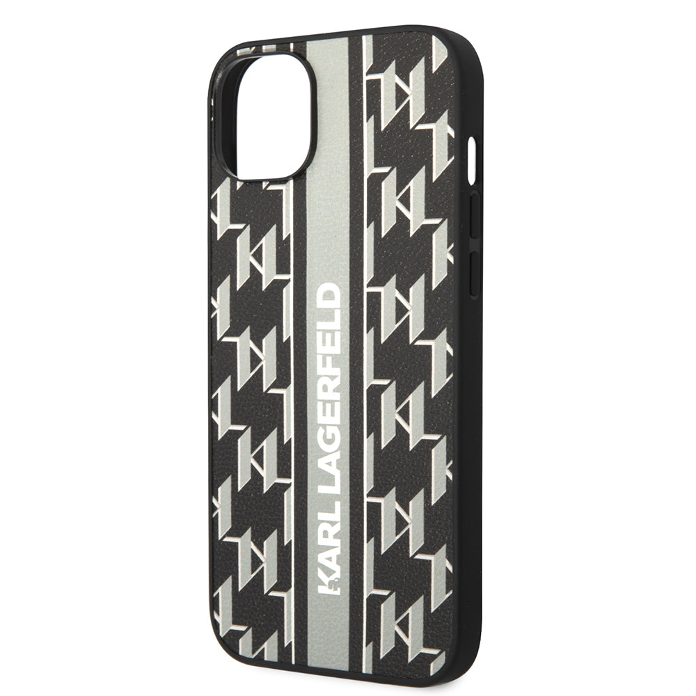 Θήκη για Apple iPhone 14 Plus, Karl Lagerfeld, Monogram Stripe, Γκρι